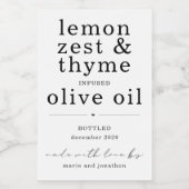 Zelfgemaakte Infused Olive Oil Label - Drie Lijnen Wijn Etiket (Enkel label)