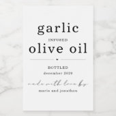 Zelfgemaakte Infused Olive Oil Label - Eén regel Wijn Etiket (Enkel label)