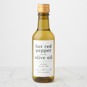 Zelfgemaakte Infused Olive Oil Label - Twee regels Wijn Etiket