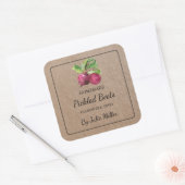 Zelfgemaakte ingelegde bieten vierkant kraft papie vierkante sticker (Envelop)