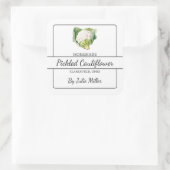 Zelfgemaakte ingelegde bloemkool vierkant label (Tas)