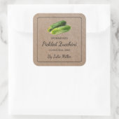 Zelfgemaakte ingelegde courgette vierkante kraftpa sticker (Tas)