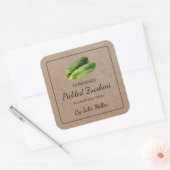 Zelfgemaakte ingelegde courgette vierkante kraftpa vierkante sticker (Envelop)