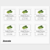 Zelfgemaakte ingelegde courgettetiket vierkante sticker (Vel)