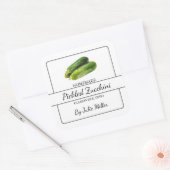 Zelfgemaakte ingelegde courgettetiket vierkante sticker (Envelop)