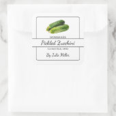 Zelfgemaakte ingelegde courgettetiket vierkante sticker (Tas)