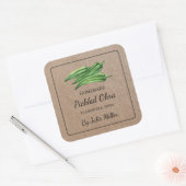 Zelfgemaakte ingelegde okra vierkante kraft papier vierkante sticker (Envelop)