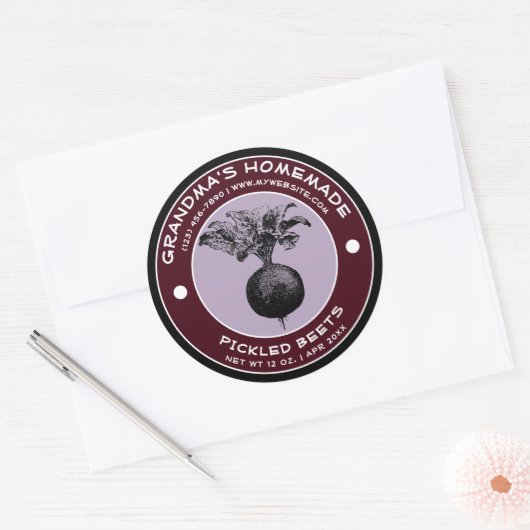 Zelfgemaakte Ingemaakte Bieten Label Sjabloon (Envelop)