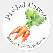 Zelfgemaakte Ingemaakte Wortels Voedsel Label