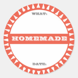 zelfgemaakte inmaakpot schrijf op pastel cute ronde sticker
