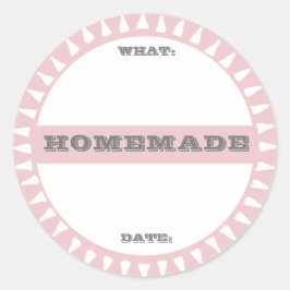 zelfgemaakte inmaakpot schrijf op pastel leuk ronde sticker