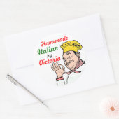 Zelfgemaakte Italiaanse chef-kok-personaliseer het Ronde Sticker (Envelop)