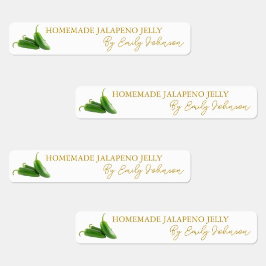Zelfgemaakte Jalapeno Gelei Dun Label (Groep)