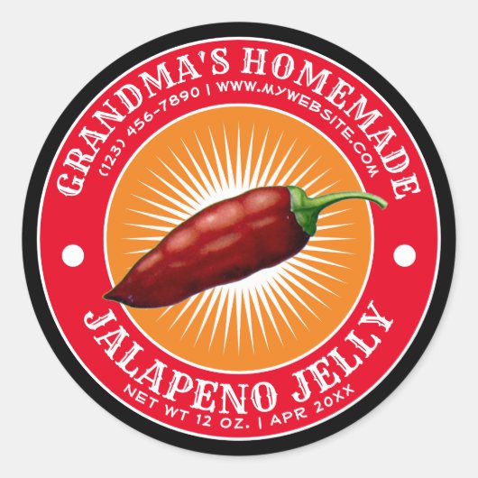  Zelfgemaakte Jalapeno Jelly Label Sjabloon (Voorkant)