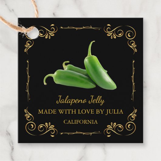  Zelfgemaakte Jalapeno Jelly Square Hang Label (Voorkant)