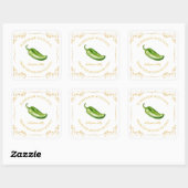zelfgemaakte Jalapeno Jelly Square Label (Vel)