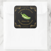 zelfgemaakte Jalapeno Jelly Square Label (Tas)