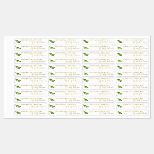 Zelfgemaakte Jalapeno Jelly Thin Label (Vel)