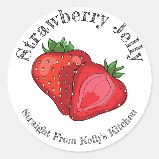 Zelfgemaakte Jam Business Aardbeienjam Etiket (Voorkant)