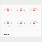 Zelfgemaakte Jam Jar Floral White Ronde Sticker (Vel)