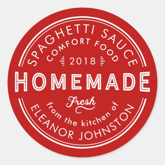 Zelfgemaakte Jam / Jelly / Sauzen Keuken Label (Voorkant)