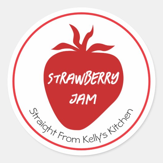 Zelfgemaakte Jam van Aardbeien Moderne Label (Voorkant)