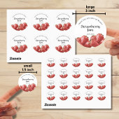 Zelfgemaakte Jelly Strawberry Jam Jar Deksellabel Ronde Sticker