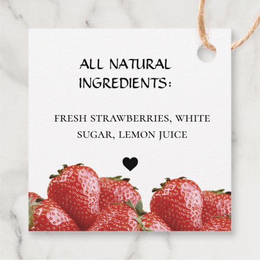 Zelfgemaakte Jelly Strawberry Jam Jar Label met to (Achterkant)