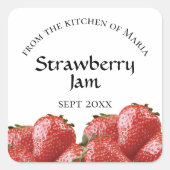 Zelfgemaakte Jelly Strawberry Jam Jar Label Sticke (Voorkant)