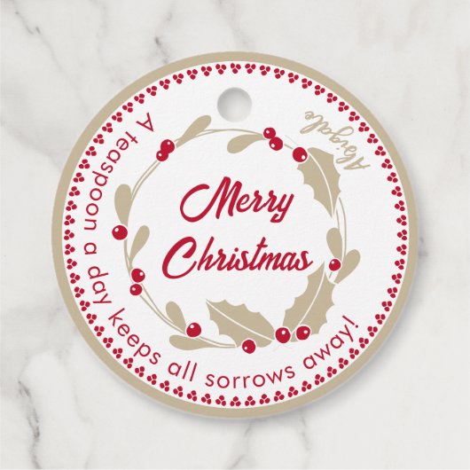 Zelfgemaakte Jelly Whimsical Kerstcadeau Bedankjes Labels (Achterkant)