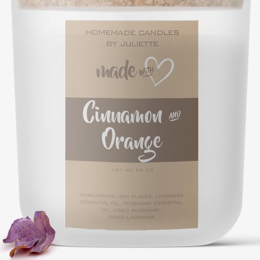 Zelfgemaakte kaarsen Productverpakking Natuurlijk  Voedselcontainer Etiket