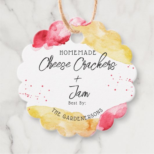 Zelfgemaakte kaascrackers & jam bedankjes labels (Voorkant)