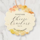 Zelfgemaakte kaascrackers Waterverf Bedankjes Labels (Voorkant)