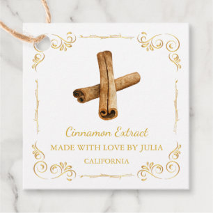  Zelfgemaakte Kaneel Extract Square Hang Label