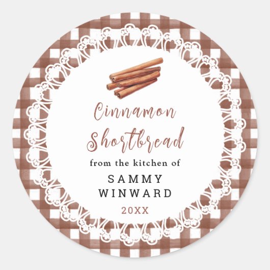 Zelfgemaakte Kaneel Shortbread Label (Voorkant)