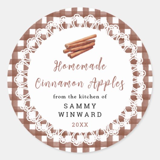 Zelfgemaakte Kaneelappels Label (Voorkant)