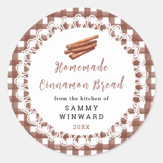 Zelfgemaakte Kaneelbrood Label (Voorkant)