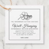 Zelfgemaakte katoenen macrame muur opknoping produ bedankjes labels (Voorkant)