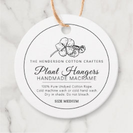 Zelfgemaakte katoenen macrame plant hangers produc bedankjes labels