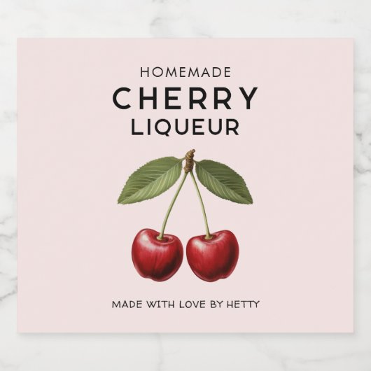 Zelfgemaakte kersenlikeur etiketten  stijl (Enkel label)