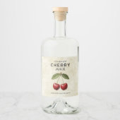Zelfgemaakte kersensap labels  stijl likeurfles etiket (Voorkant)