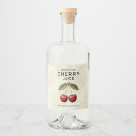 Zelfgemaakte kersensap labels  stijl likeurfles etiket