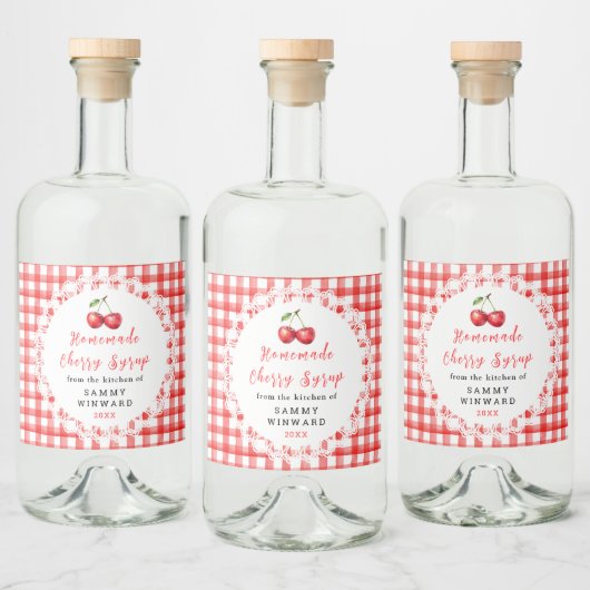 Zelfgemaakte Kersenstroop Fles Etiket (Flessen)