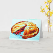 zelfgemaakte kersentaart wenskaart kaart (Gele Bloem)