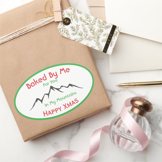 Zelfgemaakte Kerst Bak sticker voor Jou (Geschenken)