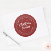 Zelfgemaakte Kerst Cranberry Cookies Rood Ronde Sticker (Envelop)