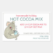 Zelfgemaakte Kerst Hot Cocoa Potlabel Rechthoekige Sticker (Voorkant)