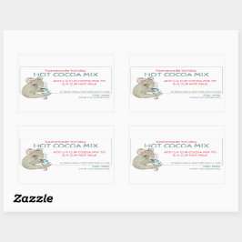 Zelfgemaakte Kerst Hot Cocoa Potlabel Rechthoekige Sticker