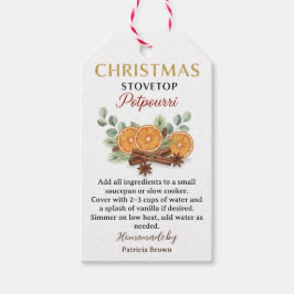Zelfgemaakte Kerst Kookpotpourri Recept Label Cadeaulabel