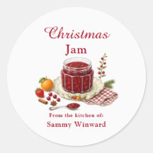 Zelfgemaakte Kerstjam Gift Label